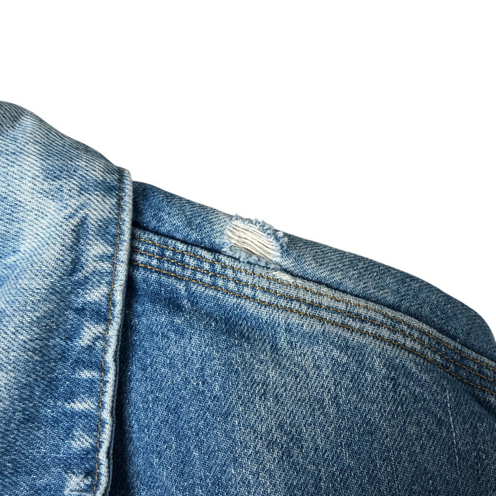 00'S Carhartt denim jacket, made in the USA, men's size L cotton blue type Vintage Second Hand