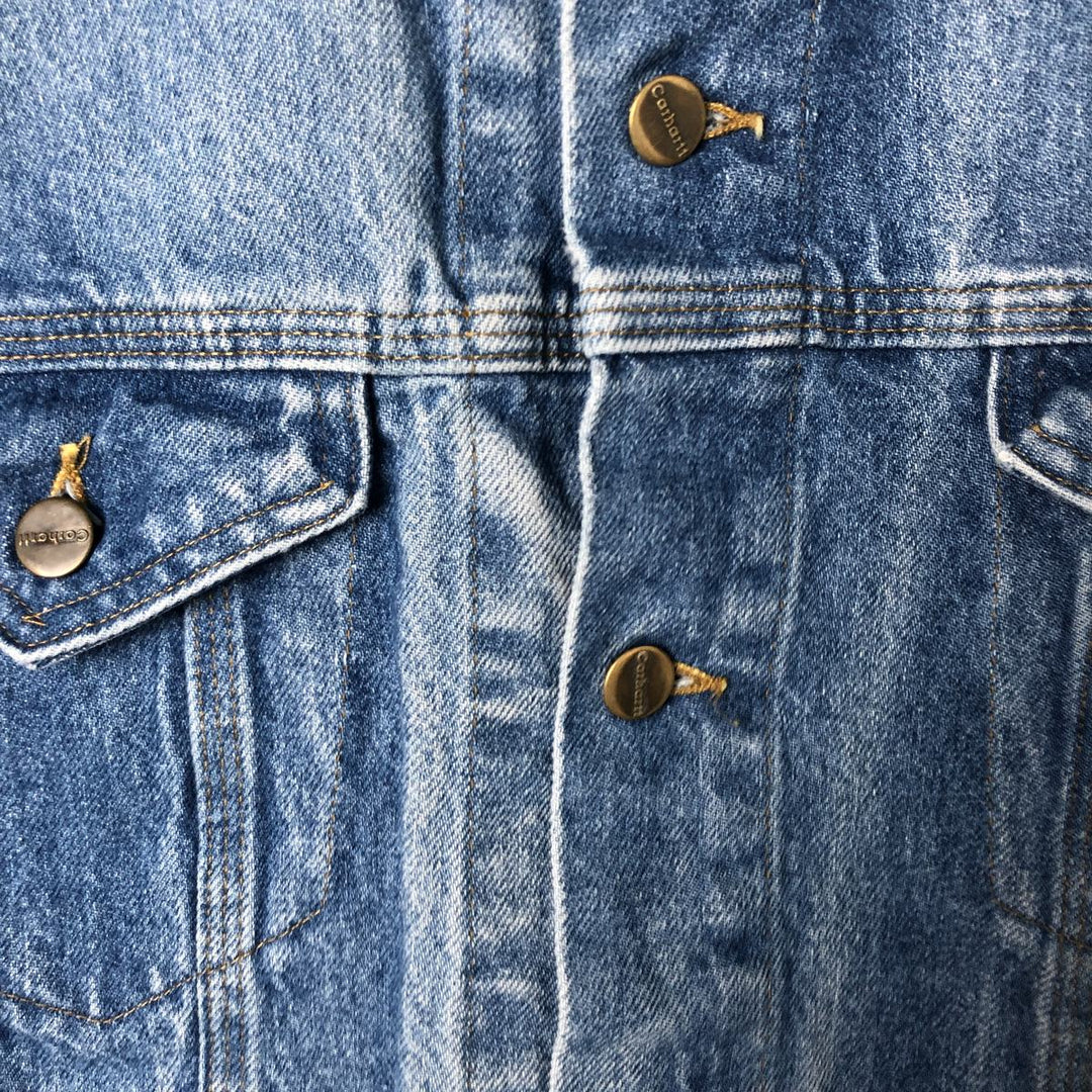 00'S Carhartt denim jacket, made in the USA, men's size L cotton blue type Vintage Second Hand