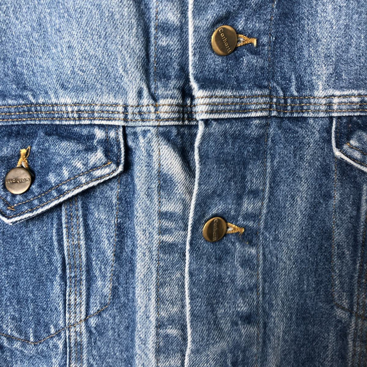 00'S Carhartt denim jacket, made in the USA, men's size L cotton blue type Vintage Second Hand