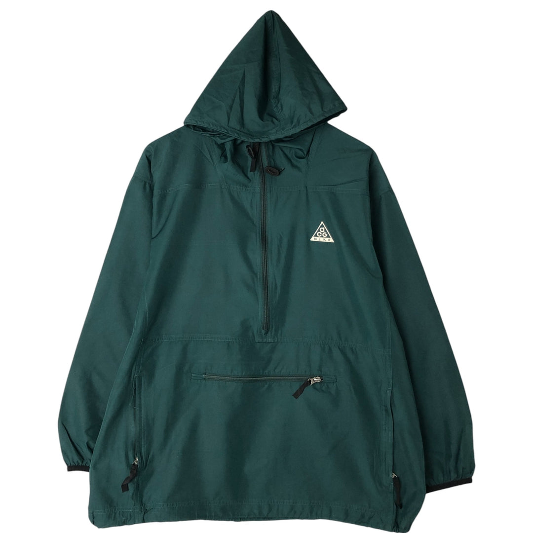 90'S Nike ACG Anorak Parka Men's M size polyester Green type dark green Vintage Second Hand