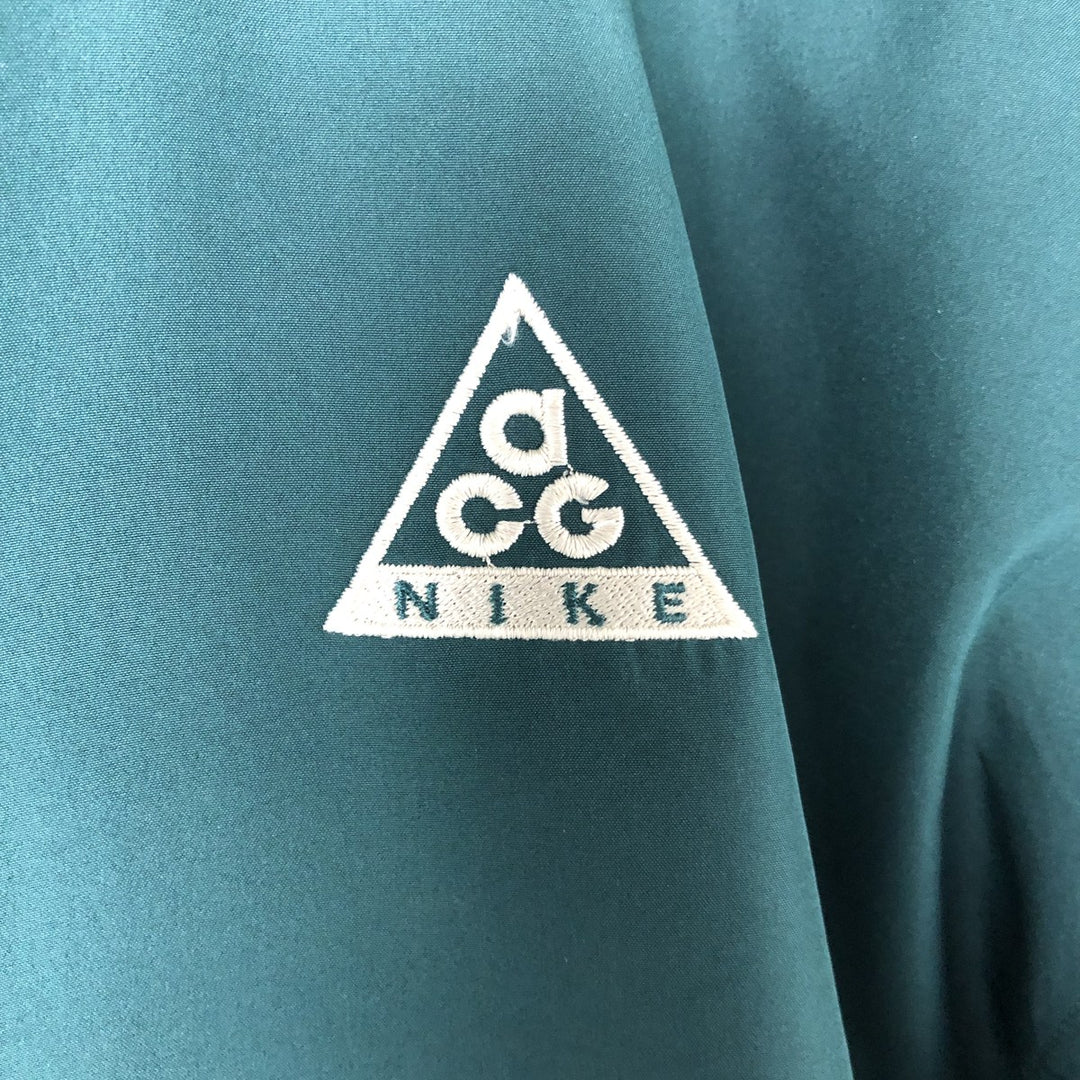 90'S Nike ACG Anorak Parka Men's M size polyester Green type dark green Vintage Second Hand