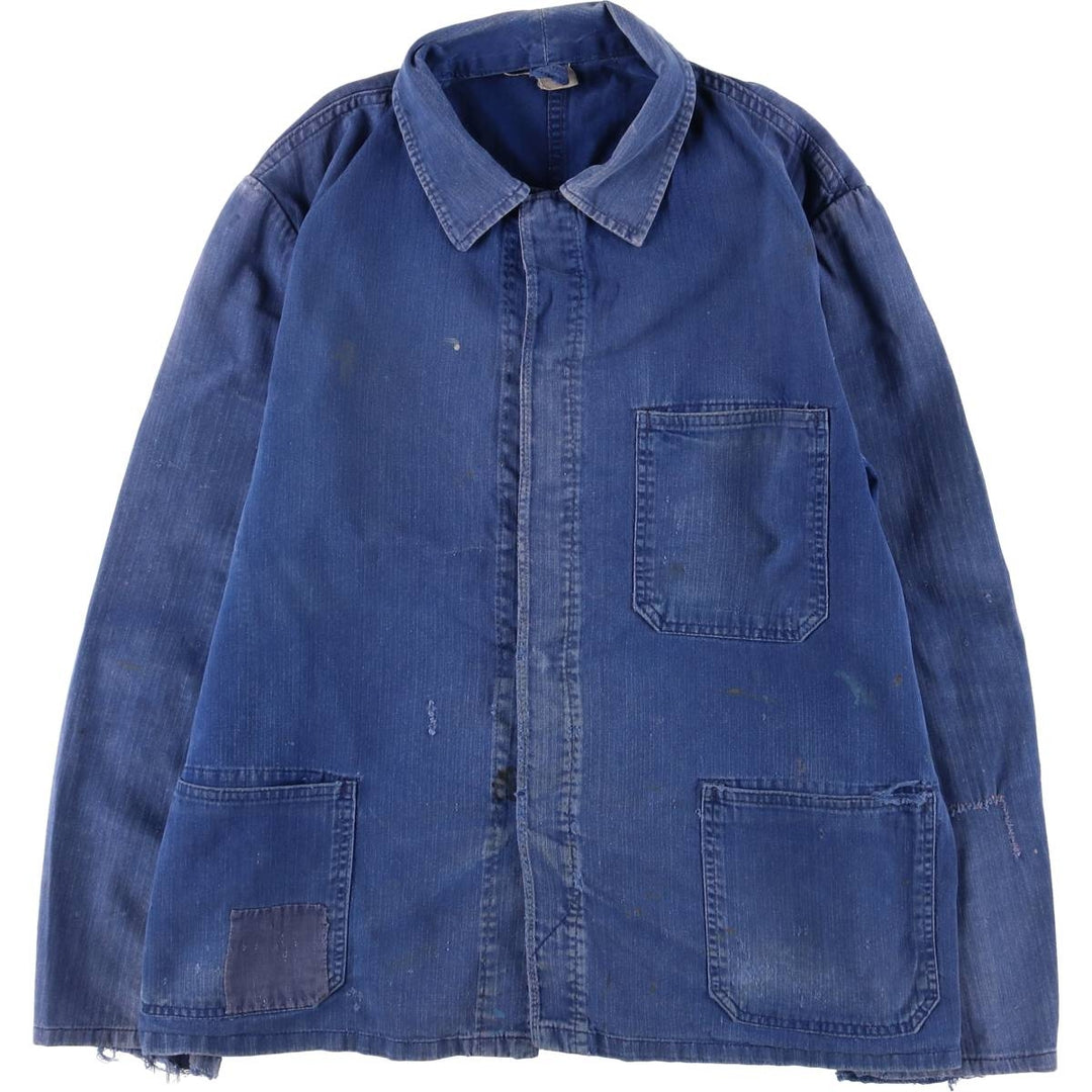 Herringbone Euro Work Coveralls Men's Size L cotton blue type Vintage Second Hand