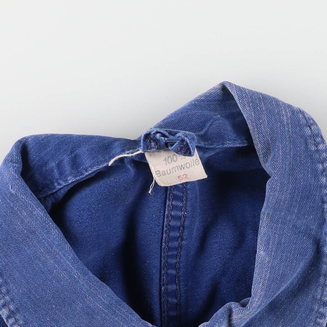 Herringbone Euro Work Coveralls Men's Size L cotton blue type Vintage Second Hand