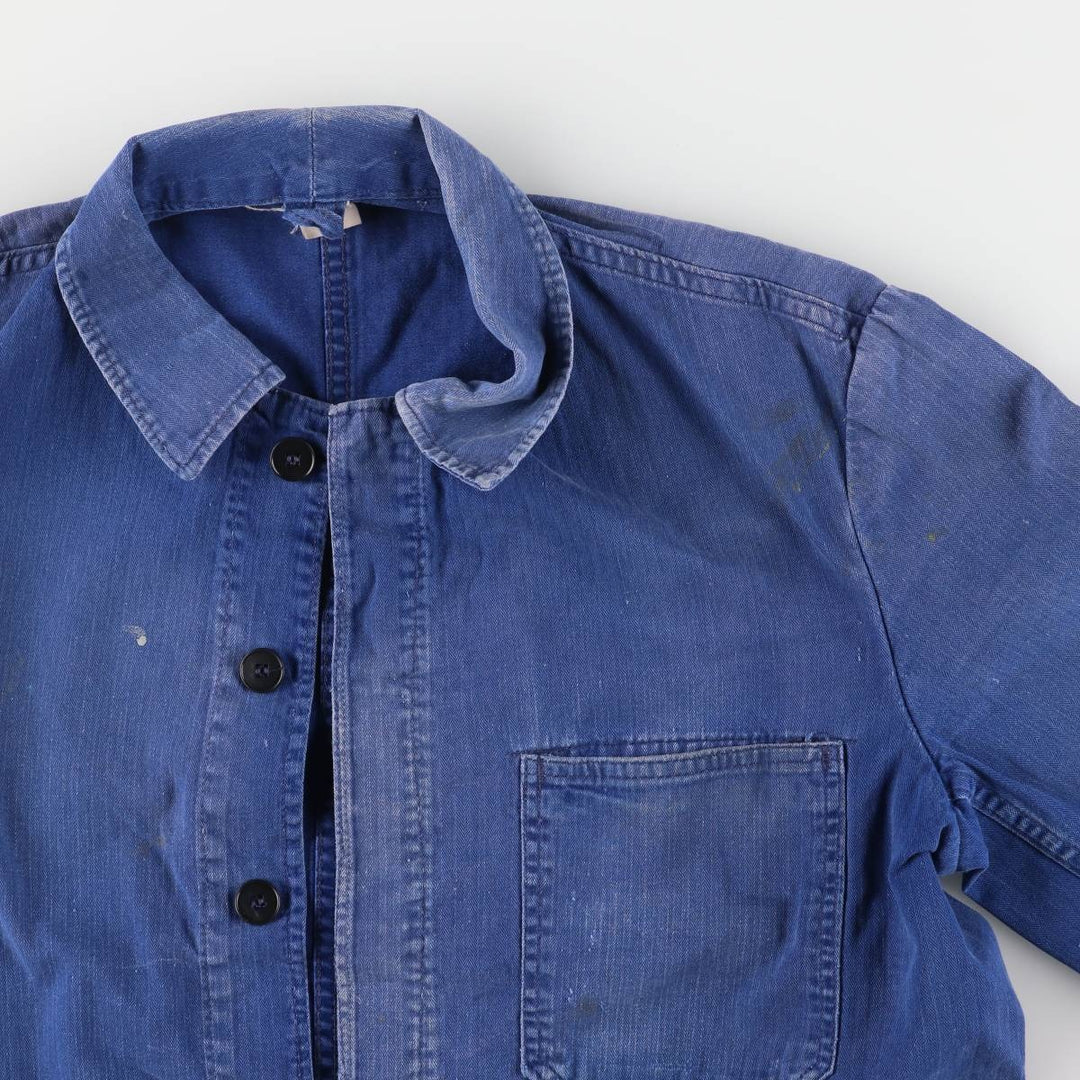 Herringbone Euro Work Coveralls Men's Size L cotton blue type Vintage Second Hand