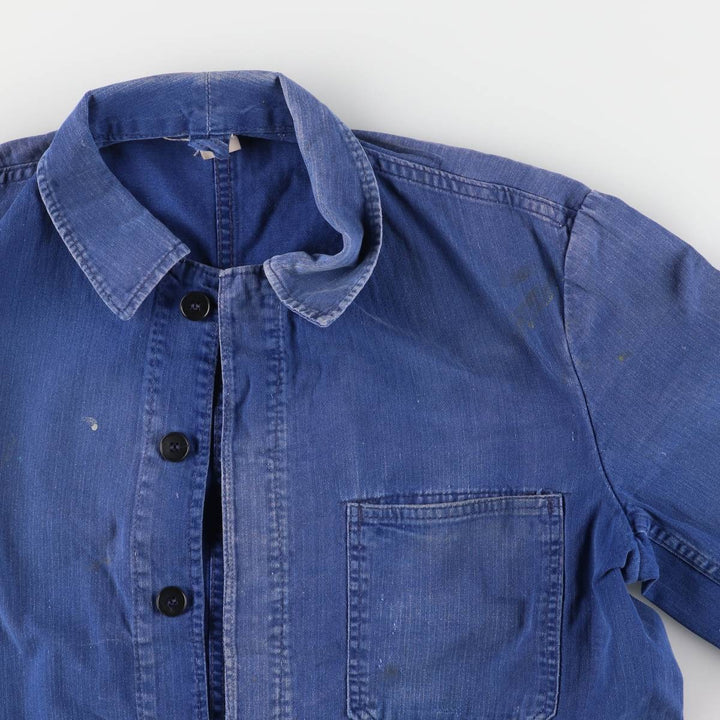 Herringbone Euro Work Coveralls Men's Size L cotton blue type Vintage Second Hand