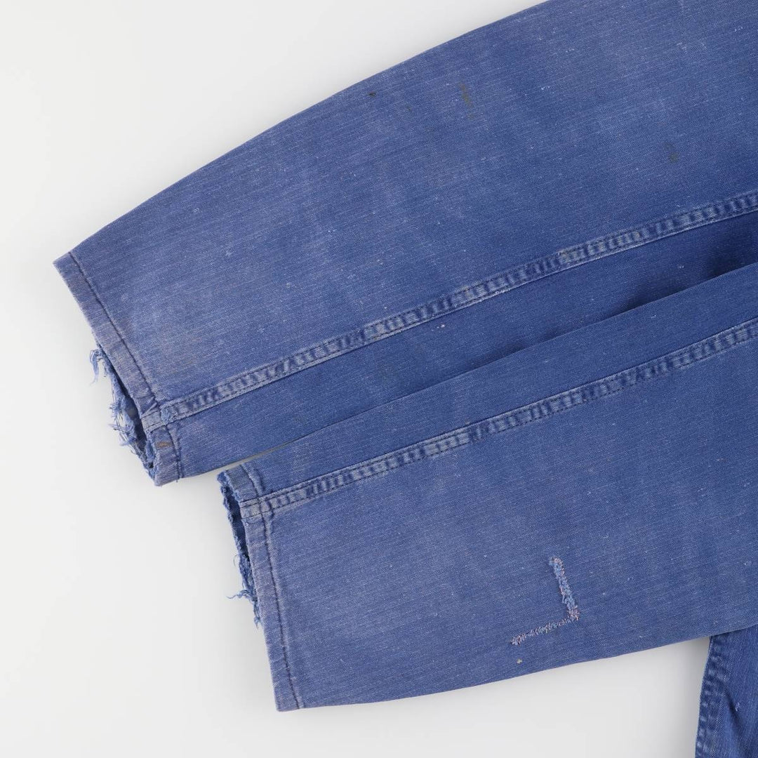 Herringbone Euro Work Coveralls Men's Size L cotton blue type Vintage Second Hand
