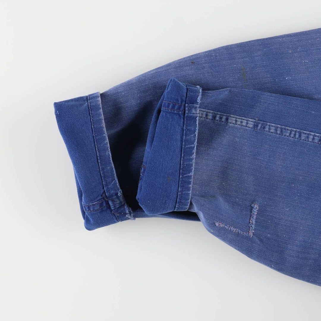 Herringbone Euro Work Coveralls Men's Size L cotton blue type Vintage Second Hand