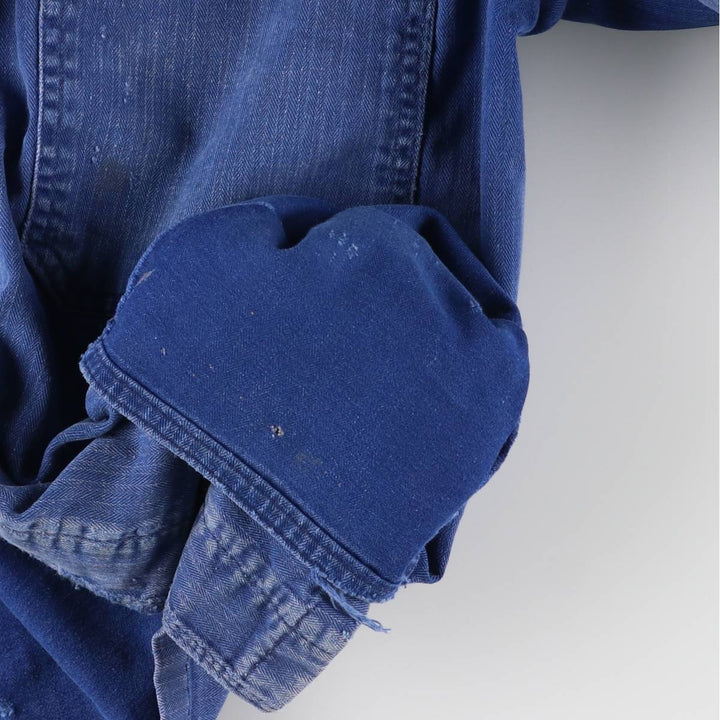 Herringbone Euro Work Coveralls Men's Size L cotton blue type Vintage Second Hand