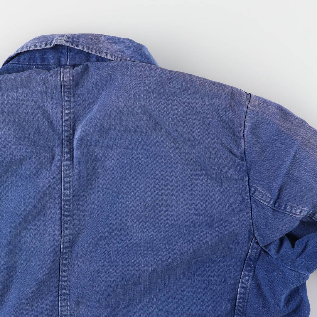 Herringbone Euro Work Coveralls Men's Size L cotton blue type Vintage Second Hand