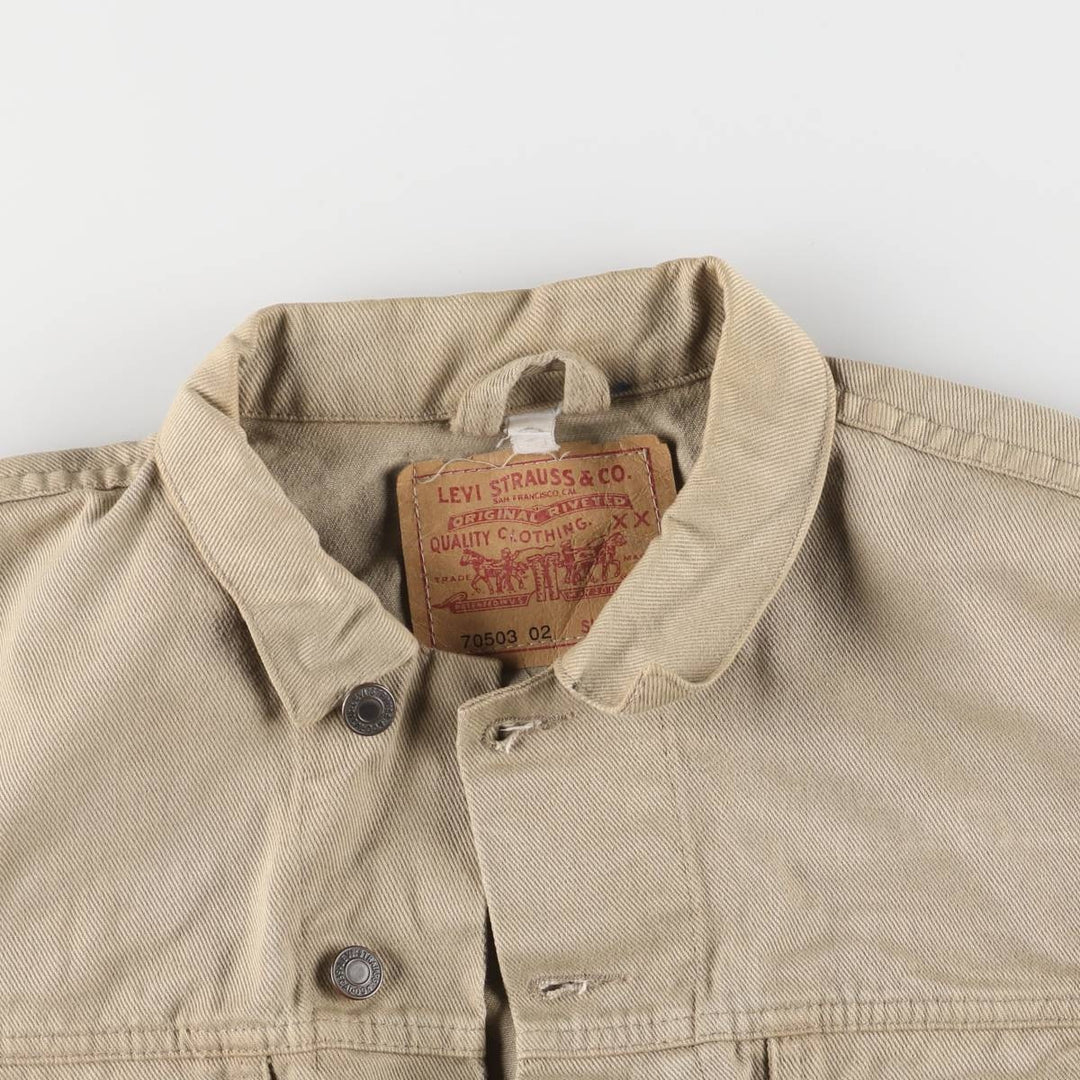 Levi's 70503 02 Trucker Type Jacket, Men's Size S unclear Beige type Vintage Second Hand