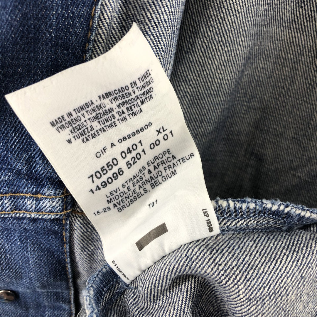 Levi's 70550-0401 Euro Model Denim Jacket, G-Jean, Men's XL Size cotton blue type Vintage Second Hand