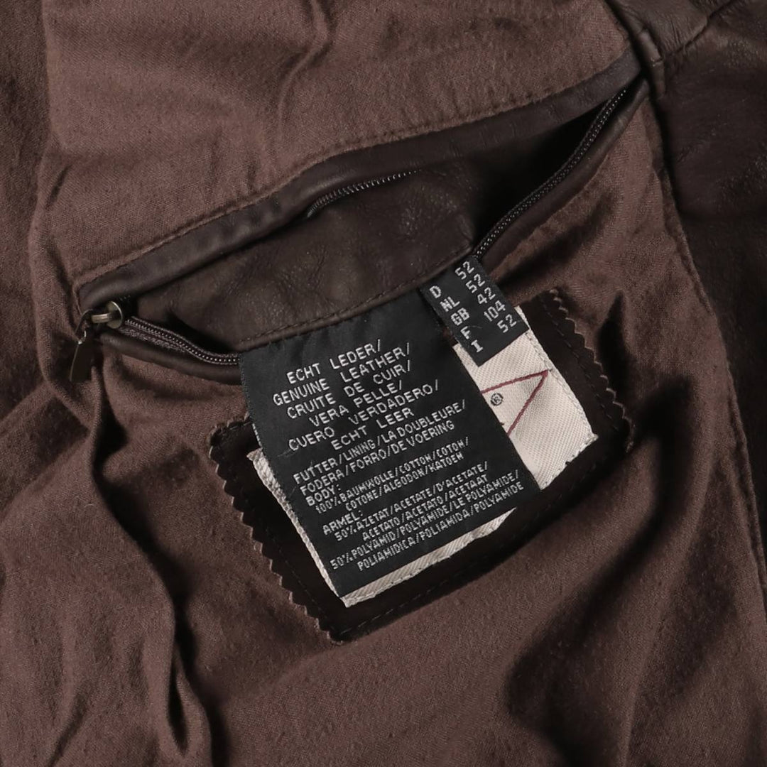 Special Price: TRAPPER Swing Top Leather Blouson, Men's Size L genuine leather brown type Vintage Second Hand