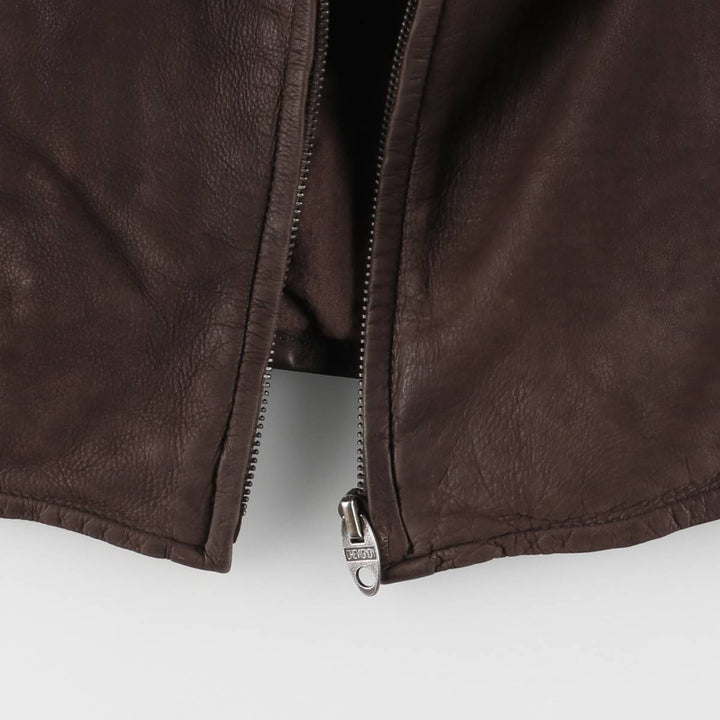 Special Price: TRAPPER Swing Top Leather Blouson, Men's Size L genuine leather brown type Vintage Second Hand