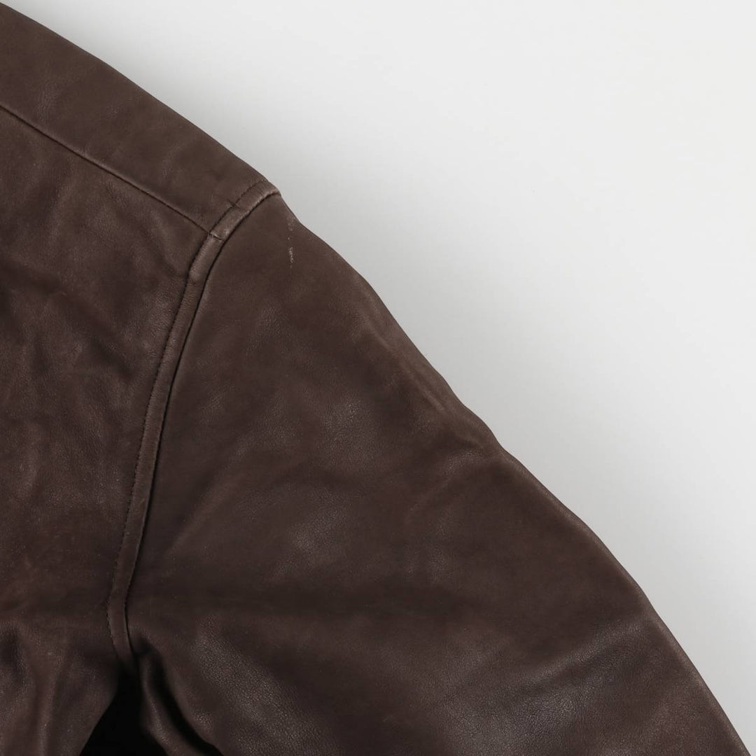 Special Price: TRAPPER Swing Top Leather Blouson, Men's Size L genuine leather brown type Vintage Second Hand
