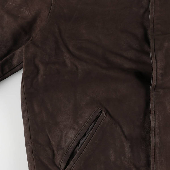 Special Price: TRAPPER Swing Top Leather Blouson, Men's Size L genuine leather brown type Vintage Second Hand