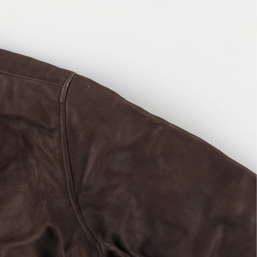 Special Price: TRAPPER Swing Top Leather Blouson, Men's Size L genuine leather brown type Vintage Second Hand