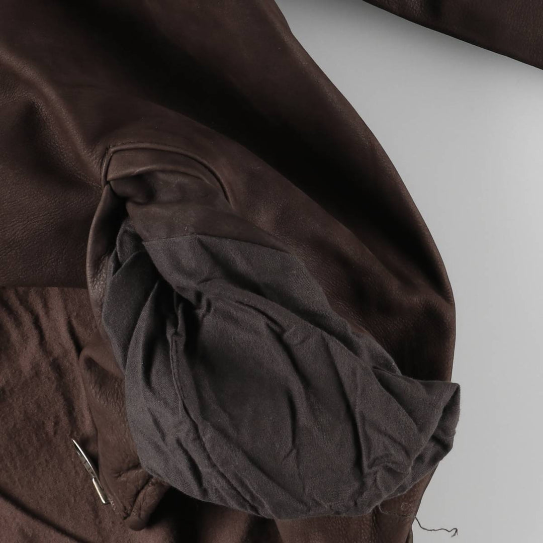 Special Price: TRAPPER Swing Top Leather Blouson, Men's Size L genuine leather brown type Vintage Second Hand