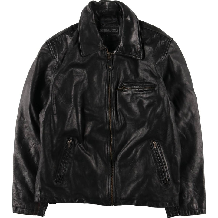 KRETZSCHMAR JP CORTIER Padded Swing-Top Leather Blouson, Men's Size L genuine leather black type Vintage Second Hand