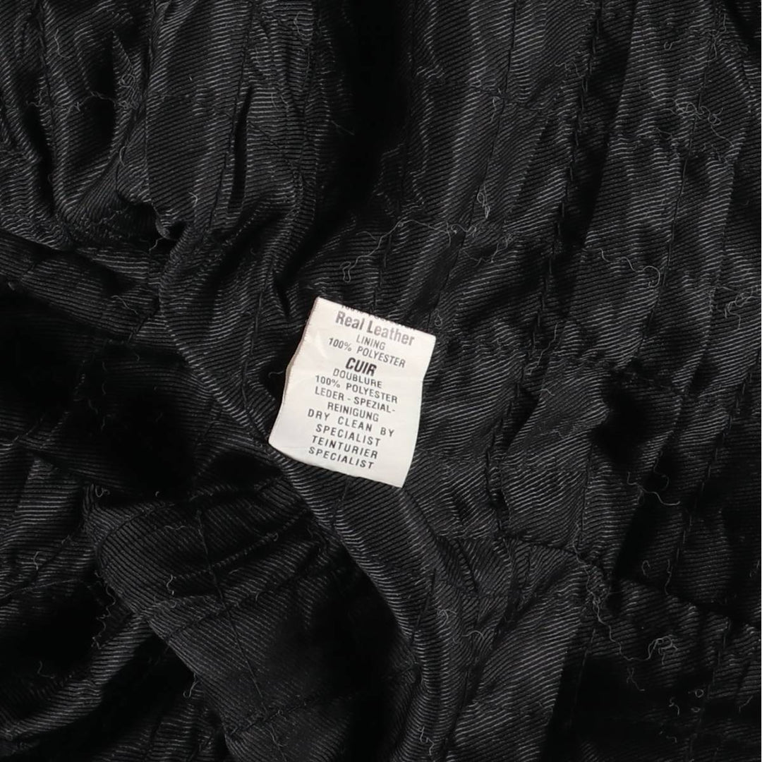 KRETZSCHMAR JP CORTIER Padded Swing-Top Leather Blouson, Men's Size L genuine leather black type Vintage Second Hand
