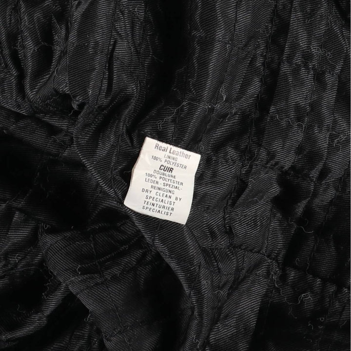 KRETZSCHMAR JP CORTIER Padded Swing-Top Leather Blouson, Men's Size L genuine leather black type Vintage Second Hand