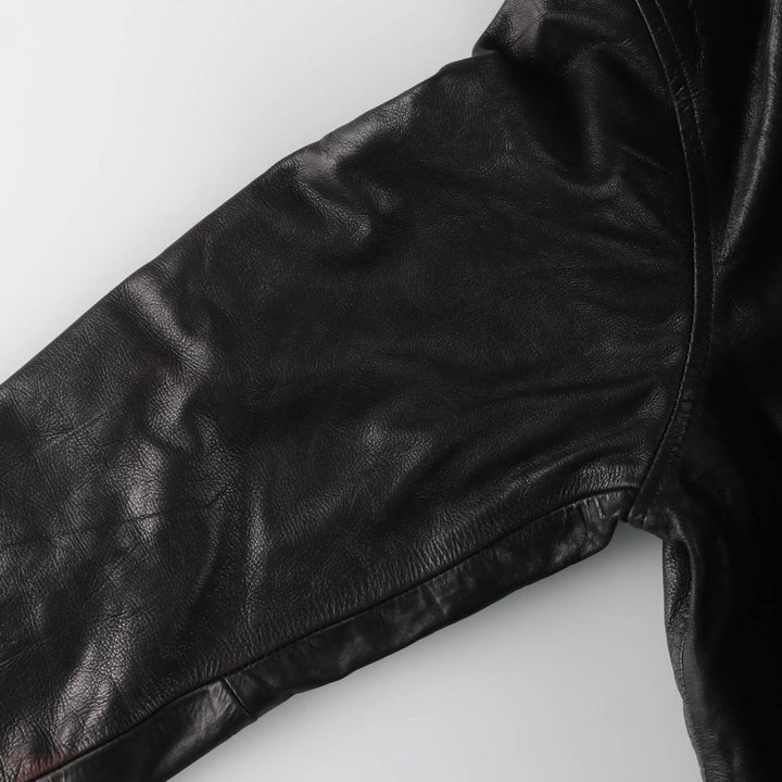 KRETZSCHMAR JP CORTIER Padded Swing-Top Leather Blouson, Men's Size L genuine leather black type Vintage Second Hand