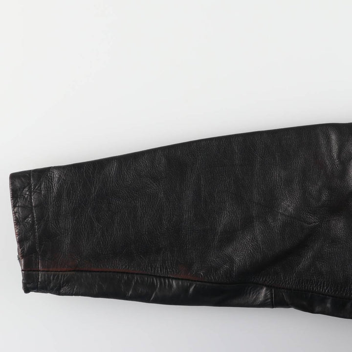 KRETZSCHMAR JP CORTIER Padded Swing-Top Leather Blouson, Men's Size L genuine leather black type Vintage Second Hand