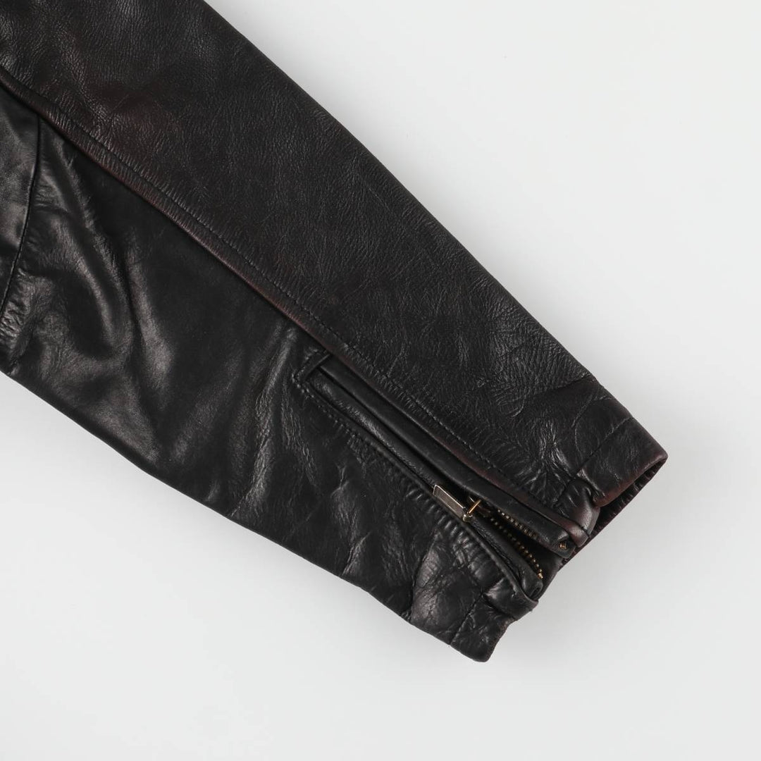 KRETZSCHMAR JP CORTIER Padded Swing-Top Leather Blouson, Men's Size L genuine leather black type Vintage Second Hand