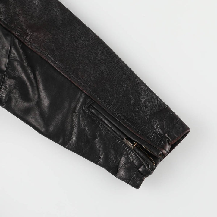 KRETZSCHMAR JP CORTIER Padded Swing-Top Leather Blouson, Men's Size L genuine leather black type Vintage Second Hand