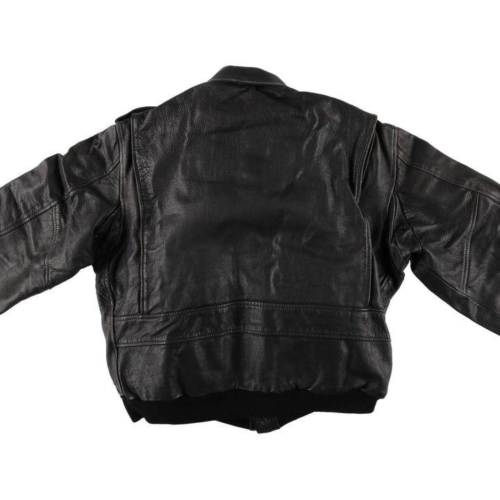 A-2 type padded leather flight jacket, men's size L genuine leather black type Vintage Second Hand