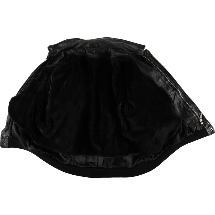 A-2 type padded leather flight jacket, men's size L genuine leather black type Vintage Second Hand