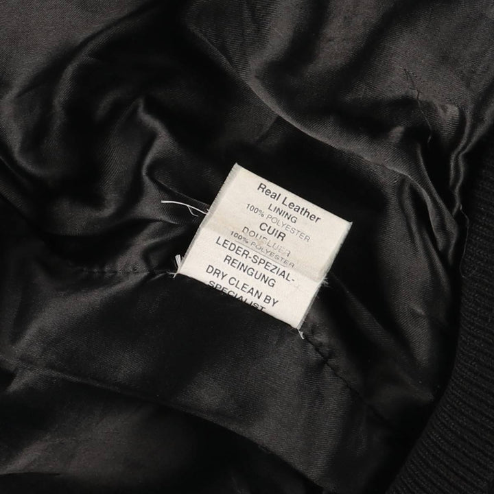 A-2 type padded leather flight jacket, men's size L genuine leather black type Vintage Second Hand