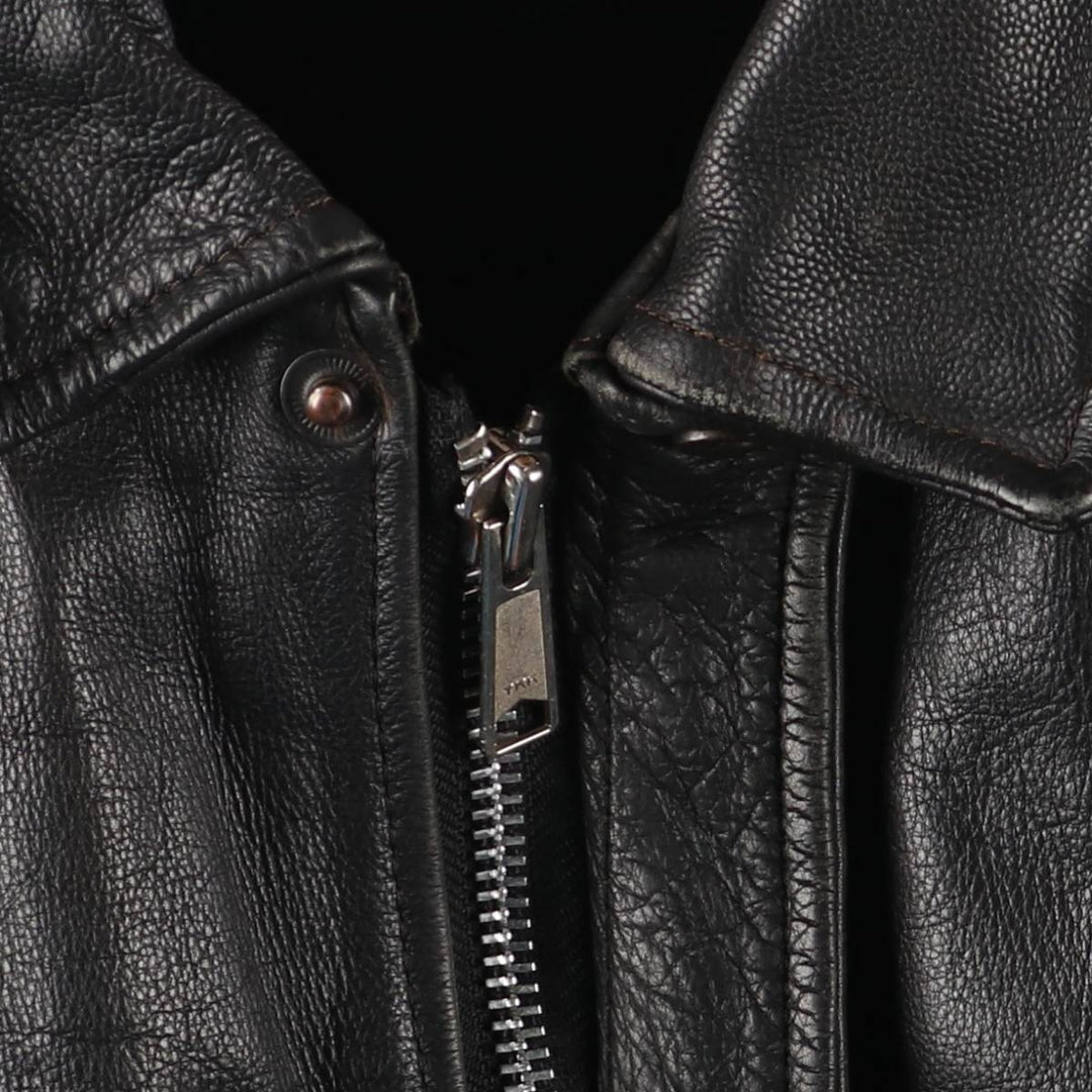 A-2 type padded leather flight jacket, men's size L genuine leather black type Vintage Second Hand