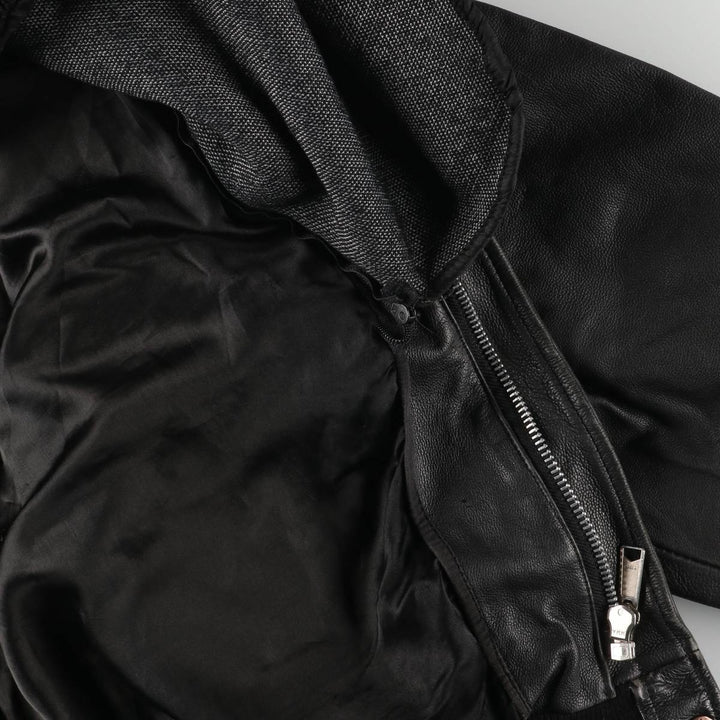 A-2 type padded leather flight jacket, men's size L genuine leather black type Vintage Second Hand