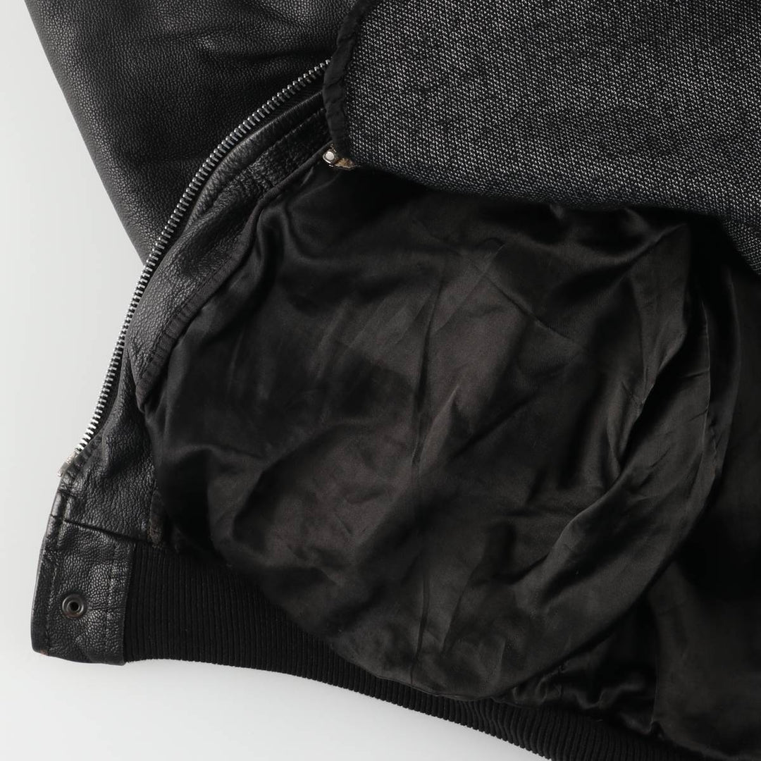 A-2 type padded leather flight jacket, men's size L genuine leather black type Vintage Second Hand