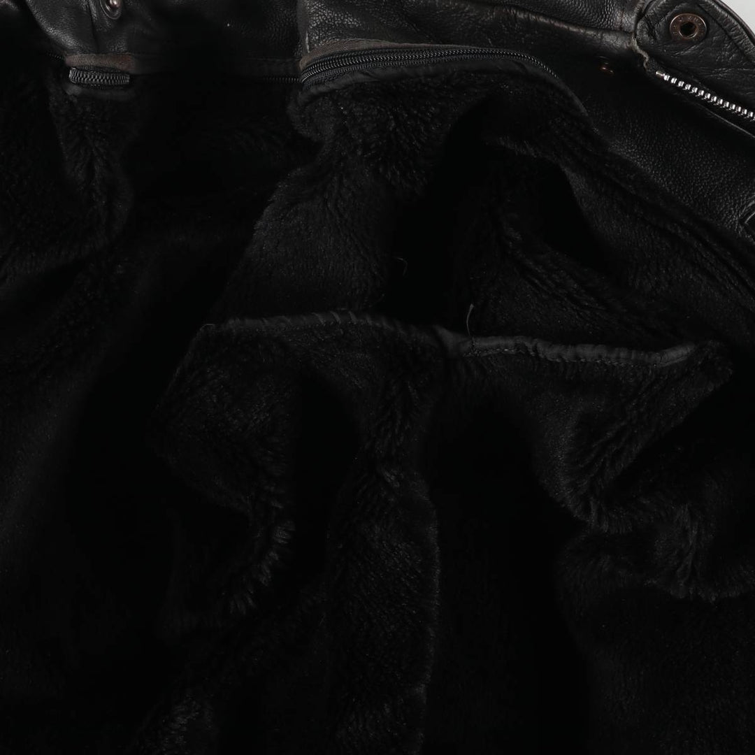 A-2 type padded leather flight jacket, men's size L genuine leather black type Vintage Second Hand