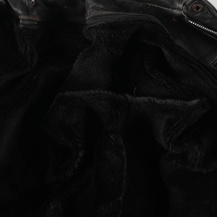 A-2 type padded leather flight jacket, men's size L genuine leather black type Vintage Second Hand