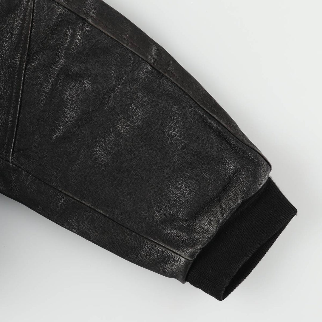 A-2 type padded leather flight jacket, men's size L genuine leather black type Vintage Second Hand