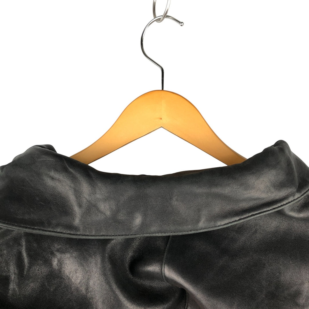 90s-00'S Claiborne padded leather jacket, men's size L, vintage Genuine Leather Lamb Leather black type Vintage Second Hand