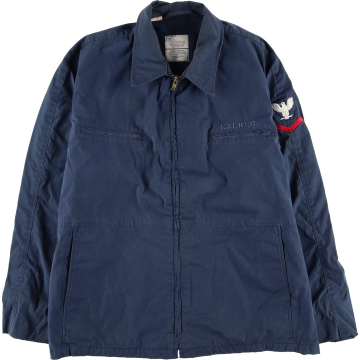 1990'S US Navy Military Utility Jacket, Made in USA, Size 48L (Men's L), Vintage polyester navy blue type Vintage Second Hand