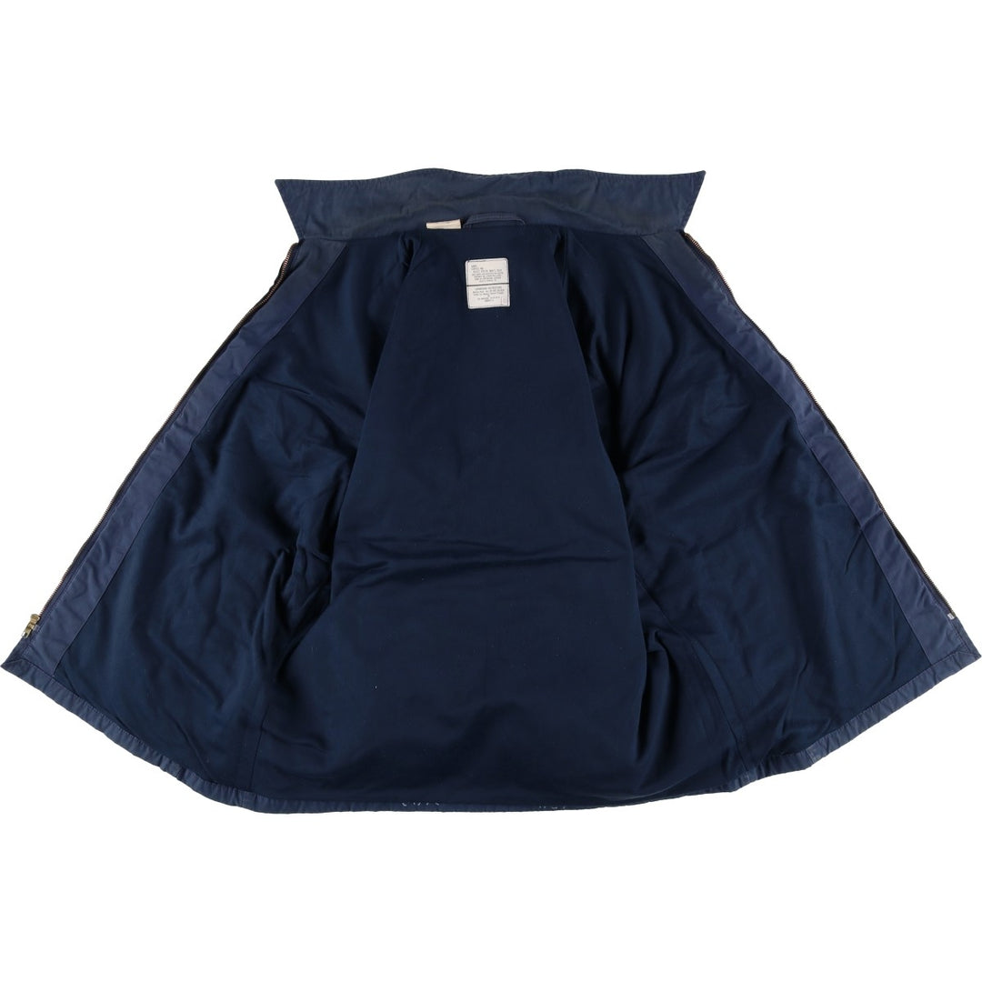 1990'S US Navy Military Utility Jacket, Made in USA, Size 48L (Men's L), Vintage polyester navy blue type Vintage Second Hand