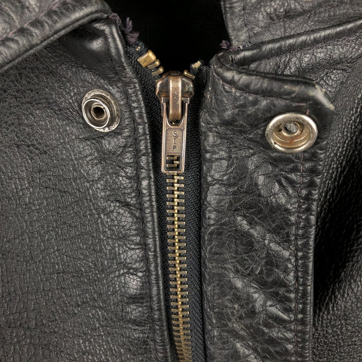 Vintage A-2 Leather Flight Jacket, Men's Size Medium genuine leather black type Vintage Second Hand