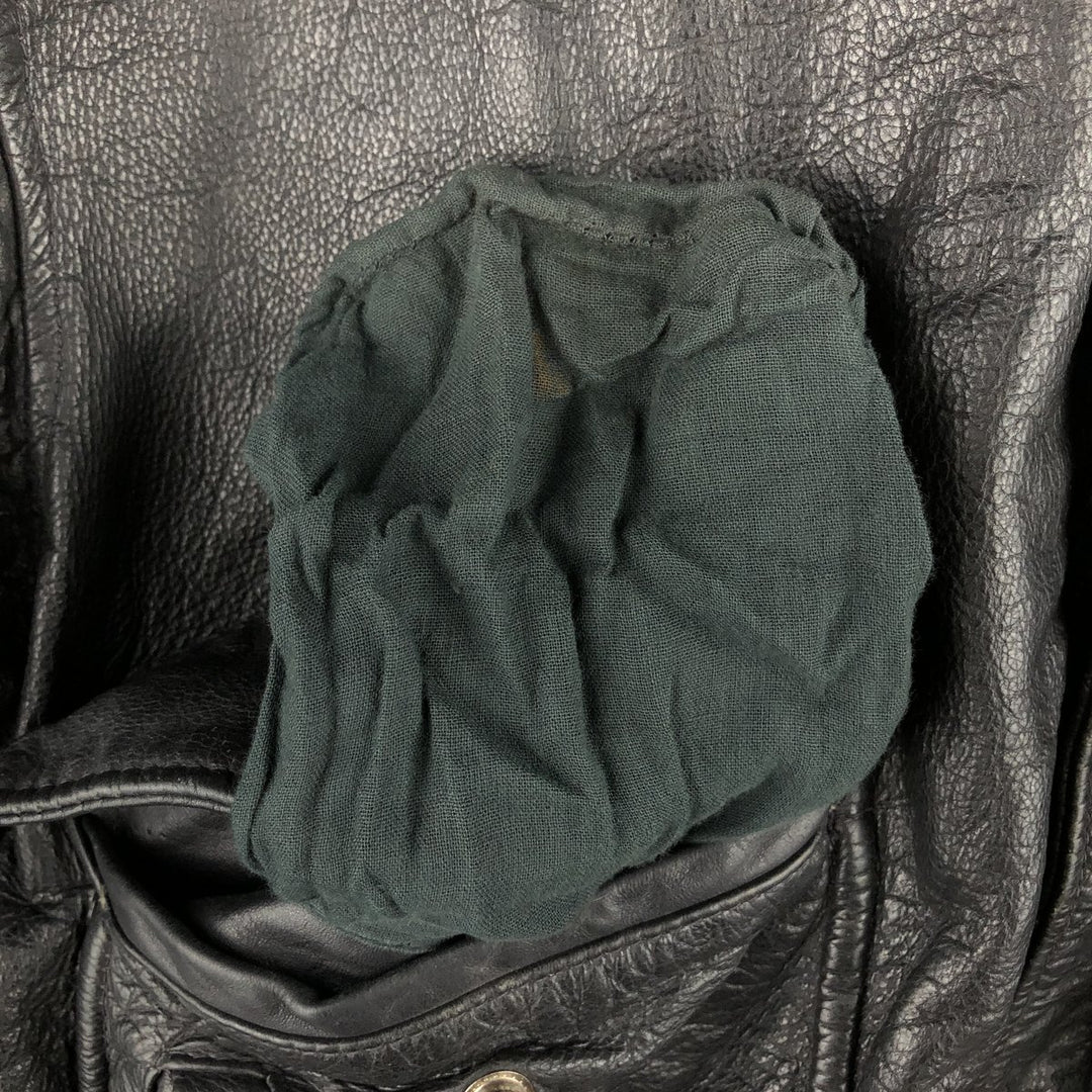 Vintage A-2 Leather Flight Jacket, Men's Size Medium genuine leather black type Vintage Second Hand