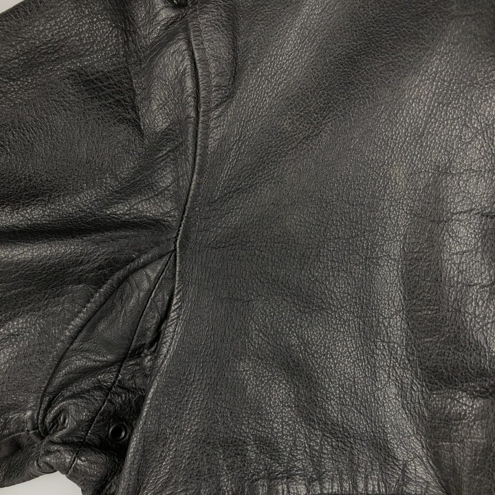 Vintage A-2 Leather Flight Jacket, Men's Size Medium genuine leather black type Vintage Second Hand