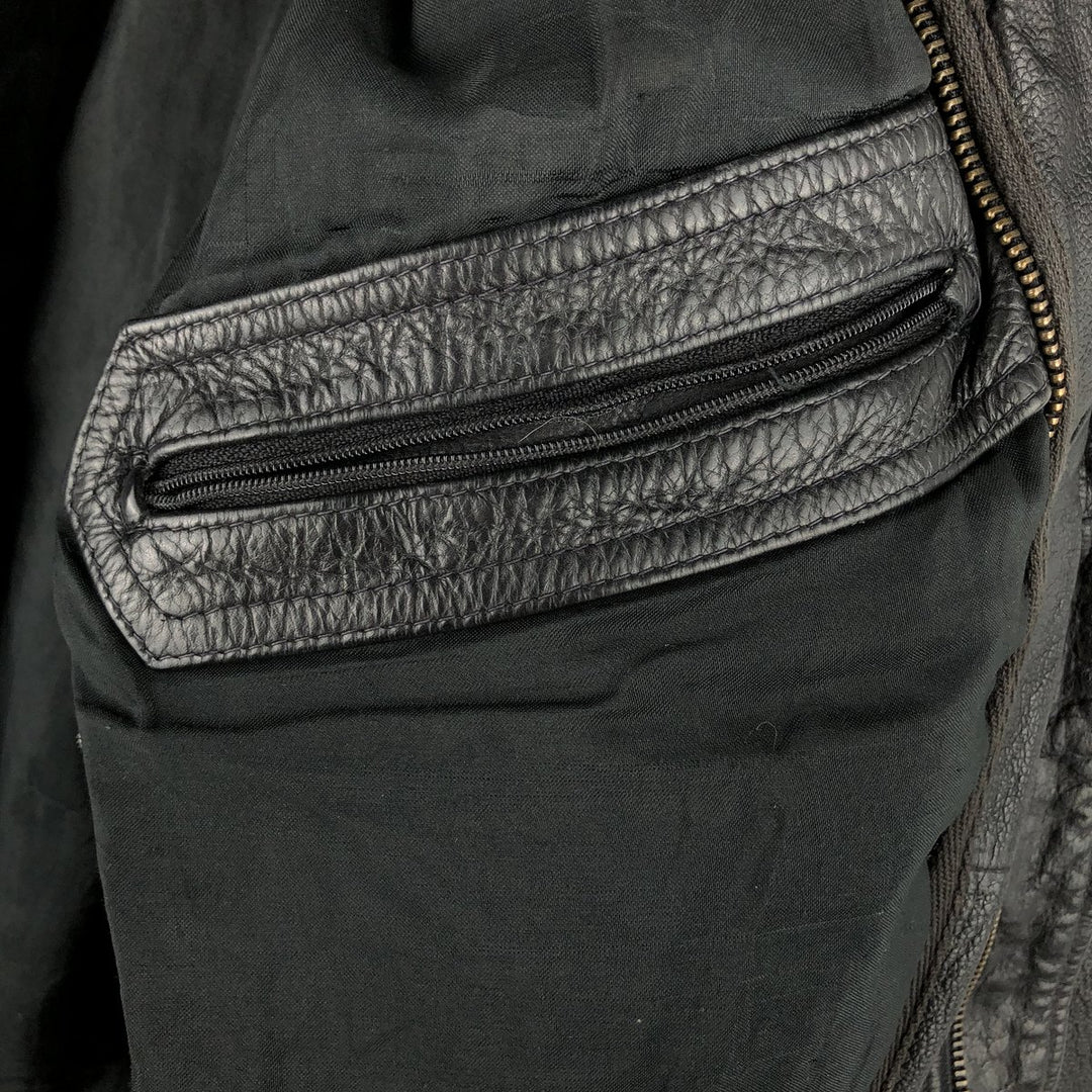 Vintage A-2 Leather Flight Jacket, Men's Size Medium genuine leather black type Vintage Second Hand