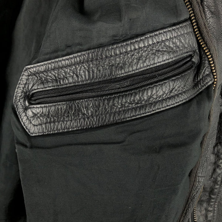 Vintage A-2 Leather Flight Jacket, Men's Size Medium genuine leather black type Vintage Second Hand