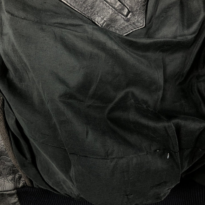 Vintage A-2 Leather Flight Jacket, Men's Size Medium genuine leather black type Vintage Second Hand