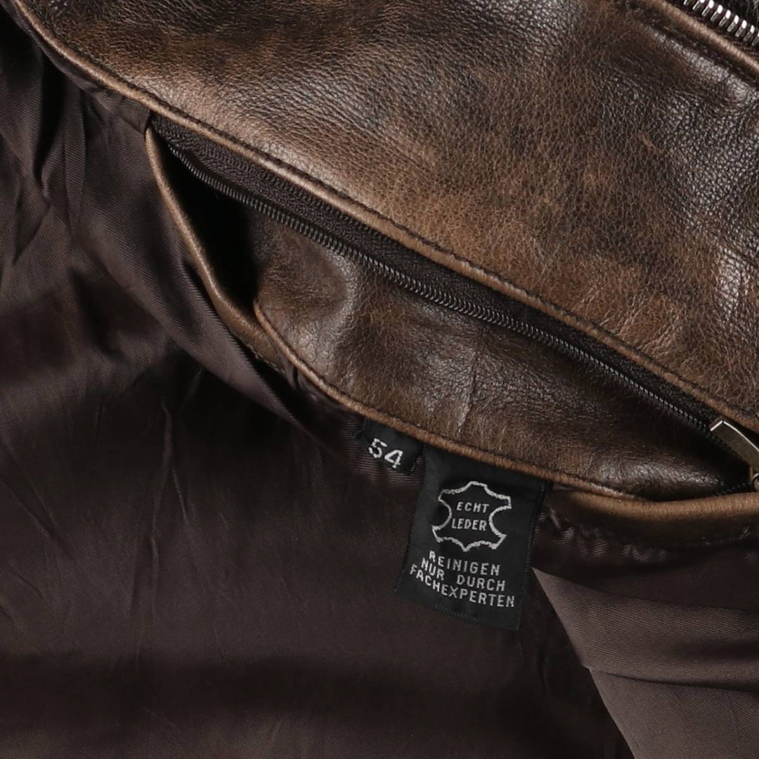 DANIEL HECHTER swing-top leather jacket, men's size XL, vintage genuine leather brown type Vintage Second Hand