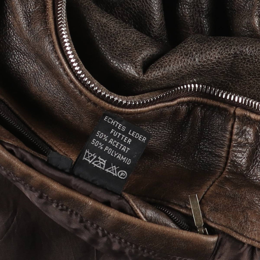 DANIEL HECHTER swing-top leather jacket, men's size XL, vintage genuine leather brown type Vintage Second Hand