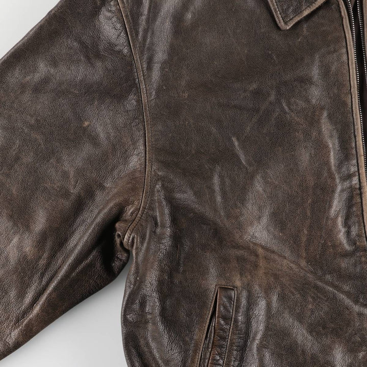 DANIEL HECHTER swing-top leather jacket, men's size XL, vintage genuine leather brown type Vintage Second Hand
