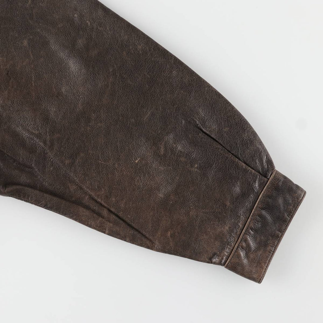 DANIEL HECHTER swing-top leather jacket, men's size XL, vintage genuine leather brown type Vintage Second Hand